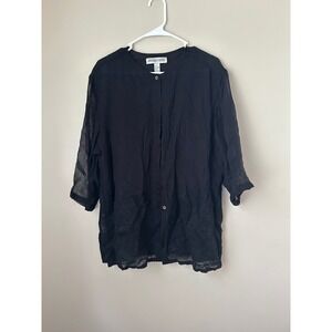 Vintage Amanda Smith Embroidered Sheer Blouse Whimisgoth Cottagecore Witchy Glam